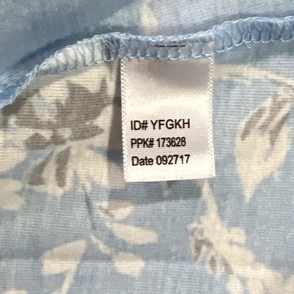 Adonna Floral Short Sleeve Midi Nightgown Nightie Blue White No Size/Fabric Tag - Picture 9 of 15